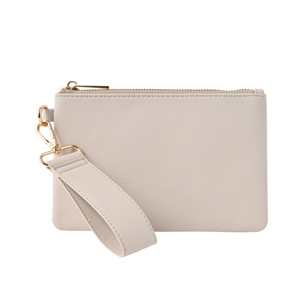 Belle Collection Clutch With Strap - TAUPE
